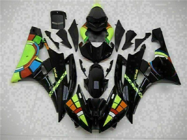 2006-2007 Black Yamaha YZF R6 Motorcycle Replacement Fairings UK 2006-2007 Black Yamaha YZF R6 Motorcycle Replacement Fairings UK