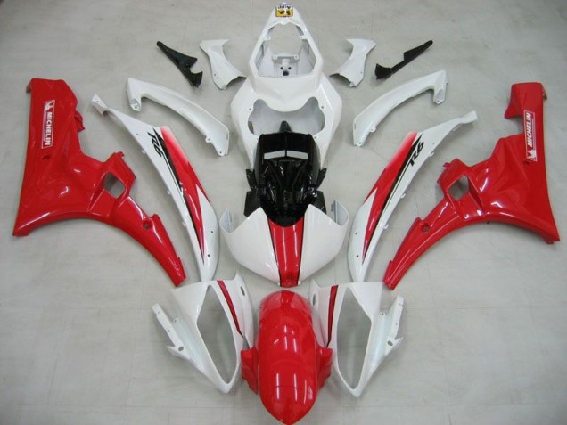 2006-2007 White Red Michelin Yamaha YZF R6 Motorcylce Fairings UK 2006-2007 White Red Michelin Yamaha YZF R6 Motorcylce Fairings UK