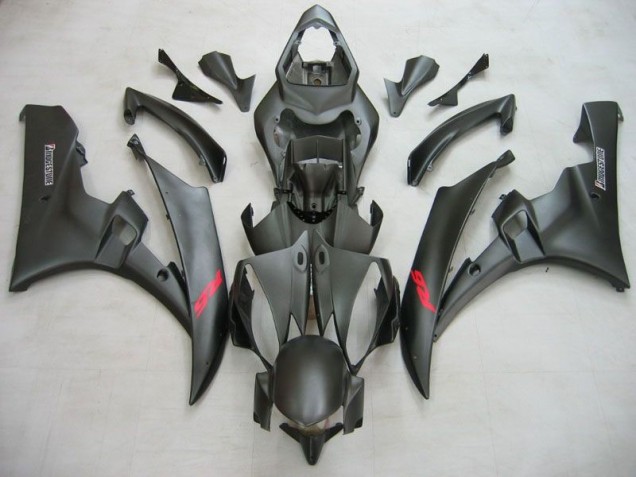 2006-2007 Matte Black Yamaha YZF R6 Motorcycle Fairing Kits & Bodywork UK