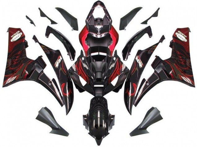 2006-2007 Black Red Flame Yamaha YZF R6 Bike Fairing UK 2006-2007 Black Red Flame Yamaha YZF R6 Bike Fairing UK