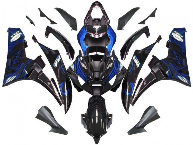 2006-2007 Black Blue Flame Yamaha YZF R6 Motor Bike Fairings UK 2006-2007 Black Blue Flame Yamaha YZF R6 Motor Bike Fairings UK