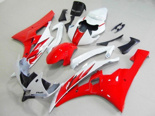 2006-2007 Red White Yamaha YZF R6 Motorcycle Fairings Kit UK 2006-2007 Red White Yamaha YZF R6 Motorcycle Fairings Kit UK