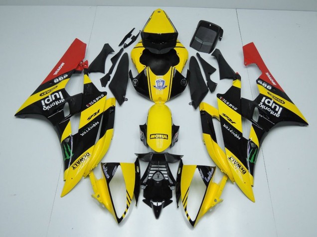 2006-2007 Yellow Black Monster Yamaha YZF R6 Motorcycle Bodywork UK 2006-2007 Yellow Black Monster Yamaha YZF R6 Motorcycle Bodywork UK