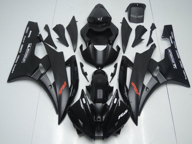 2006-2007 Matte Black and Glossy Black Yamaha YZF R6 Motorbike Fairing Kits UK 2006-2007 Matte Black and Glossy Black Yamaha YZF R6 Motorbike Fairing Kits UK