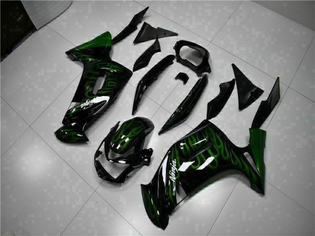 2006-2008 Green Flame Kawasaki EX650 Motorcycle Fairing Kits UK 2006-2008 Green Flame Kawasaki EX650 Motorcycle Fairing Kits UK