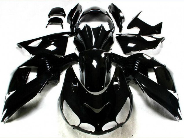 2006-2011 Glossy Black Kawasaki ZX14R ZZR1400 Motorbike Fairing UK