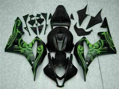 2007-2008 Black Green Honda CBR600RR Motorcycle Fairing Kits UK