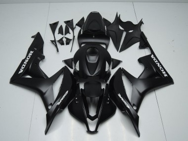 2007-2008 Matte Black with White Sticker Honda CBR600RR Motorcycle Fairings Kit UK