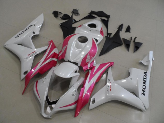 2007-2008 Pearl White with Pink Honda CBR600RR Motorbike Fairing UK 2007-2008 Pearl White with Pink Honda CBR600RR Motorbike Fairing UK