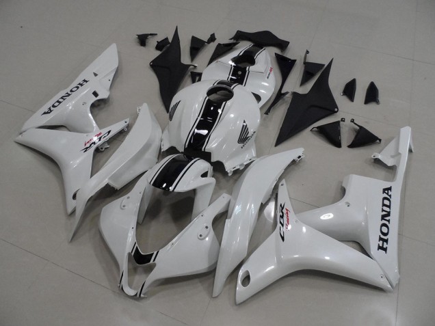 2007-2008 Pearl White with Black Stripe Honda CBR600RR Bike Fairings UK 2007-2008 Pearl White with Black Stripe Honda CBR600RR Bike Fairings UK