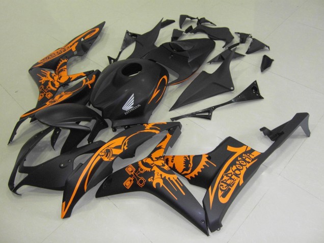 2007-2008 Matte Black Orange Sticker Honda CBR600RR Motorbike Fairing UK 2007-2008 Matte Black Orange Sticker Honda CBR600RR Motorbike Fairing UK