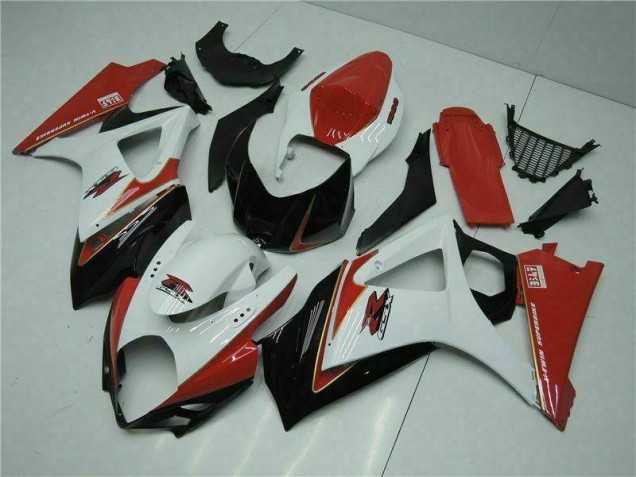 2007-2008 Red White Suzuki GSXR 1000 K7 Motorcycle Bodywork UK 2007-2008 Red White Suzuki GSXR 1000 K7 Motorcycle Bodywork UK