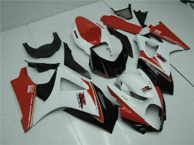 2007-2008 Red White Suzuki GSXR 1000 K7 Motorcycle Bodywork UK 2007-2008 Red White Suzuki GSXR 1000 K7 Motorcycle Bodywork UK