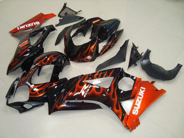 2007-2008 Orange Flame Suzuki GSXR 1000 K7 Motorbike Fairing Kits UK 2007-2008 Orange Flame Suzuki GSXR 1000 K7 Motorbike Fairing Kits UK
