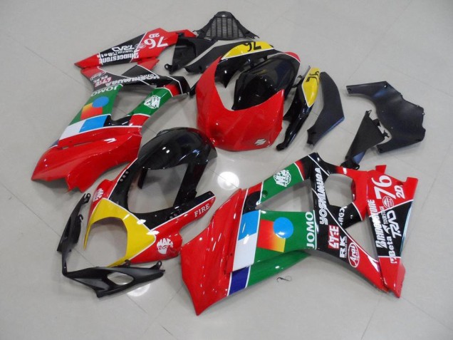 2007-2008 Red and Green Suzuki GSXR 1000 K7 Motorcycle Fairings Kits UK 2007-2008 Red and Green Suzuki GSXR 1000 K7 Motorcycle Fairings Kits UK