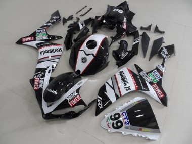 2007-2008 Black White Stickers Packs Yamaha YZF R1 Motorcycle Fairings Kit UK