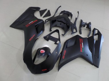 2007-2014 Matte Black Red Sticker Ducati 848 1098 1198 Bike Fairing UK