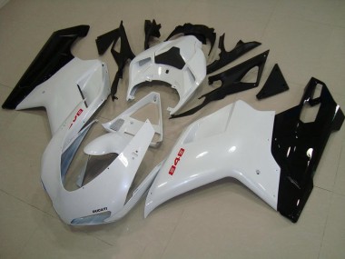 2007-2014 Pearl White Black Ducati 848 1098 1198 Motorcycle Fairing Kits UK