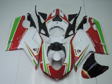 2007-2014 Red White and Green Ducati 848 1098 1198 Replacement Motorcycle Fairings UK
