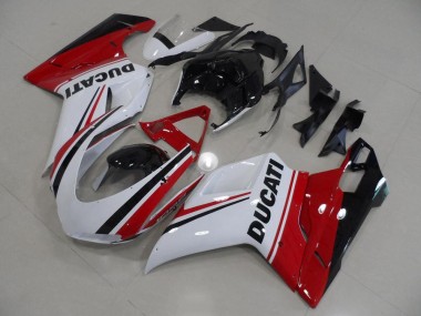2007-2014 Red White Black Ducati 848 1098 1198 Bike Fairing Kit UK