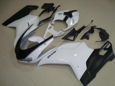 2007-2014 White Matte Black Ducati 848 1098 1198 Motorcycle Fairing UK