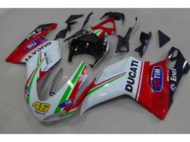 2007-2014 Red White Yellow 46 Ducati 848 1098 1198 Bike Fairings UK