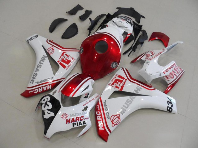 2008-2011 White Red HARC Pro PIAA 634 Honda CBR1000RR Motor Fairings UK 2008-2011 White Red HARC Pro PIAA 634 Honda CBR1000RR Motor Fairings UK