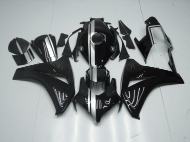 2008-2011 Glossy Black with Silver Stripe Honda CBR1000RR Motorcycle Fairing Kit UK