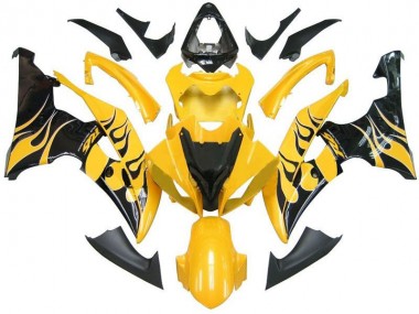 2008-2016 Yellow Black Flame R6 Yamaha YZF R6 Replacement Motorcycle Fairings UK