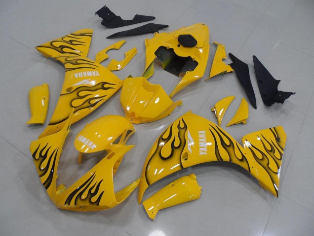 2009-2011 Yellow Black Flame Yamaha YZF R1 Motorcycle Fairings UK 2009-2011 Yellow Black Flame Yamaha YZF R1 Motorcycle Fairings UK