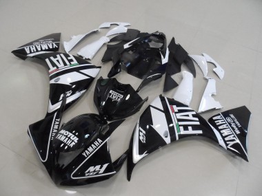 2009-2011 Black White Fiat Yamaha YZF R1 Bike Fairings UK