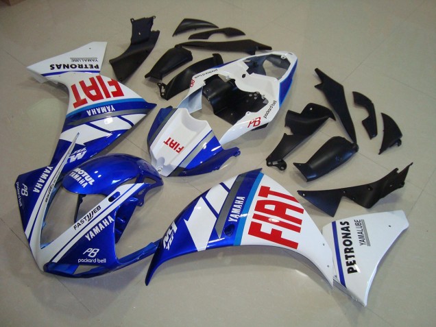 2009-2011 Blue White Fiat Yamaha YZF R1 Replacement Motorcycle Fairings UK 2009-2011 Blue White Fiat Yamaha YZF R1 Replacement Motorcycle Fairings UK
