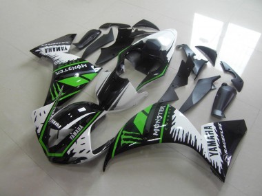 2009-2011 White Green Monster Yamaha YZF R1 Motorcycle Fairings Kit UK