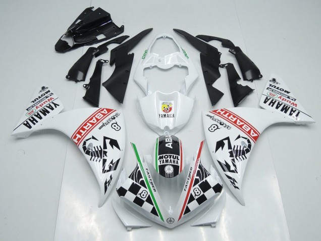 2009-2011 White Black Abrath Yamaha YZF R1 Motorcylce Fairings UK 2009-2011 White Black Abrath Yamaha YZF R1 Motorcylce Fairings UK