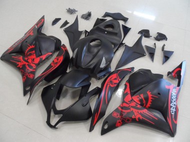 2009-2012 Matte Black with Red Skull Honda CBR600RR Motorcycle Fairings Kits UK
