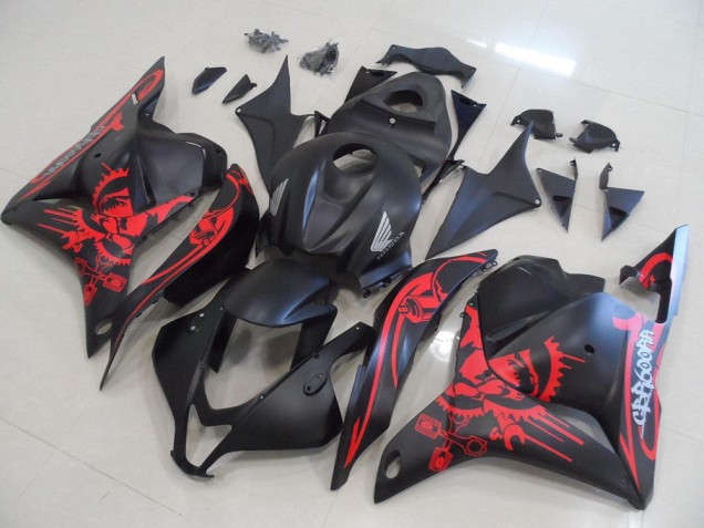 2009-2012 Matte Black with Red Skull Honda CBR600RR Motorcycle Fairings Kits UK 2009-2012 Matte Black with Red Skull Honda CBR600RR Motorcycle Fairings Kits UK