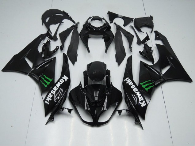 2009-2012 Black with Monster Kawasaki ZX6R Replacement Motorcycle Fairings UK 2009-2012 Black with Monster Kawasaki ZX6R Replacement Motorcycle Fairings UK