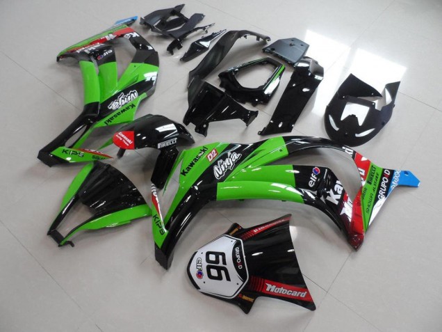 2011-2015 Green Black with Number 66 Kawasaki ZX10R Motorcyle Fairings UK 2011-2015 Green Black with Number 66 Kawasaki ZX10R Motorcyle Fairings UK