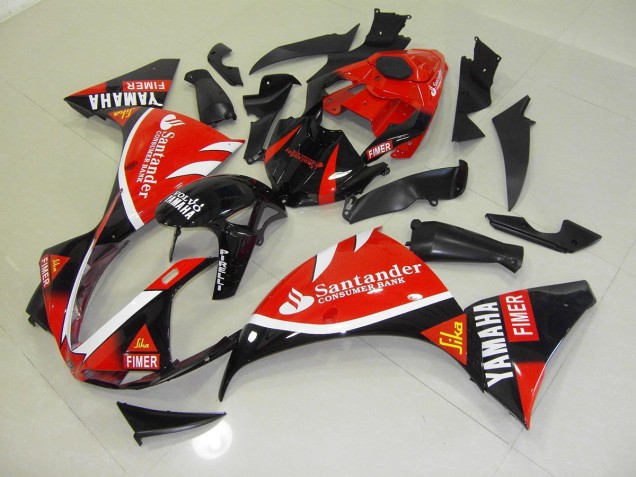 2012-2014 Red Black Santander Yamaha YZF R1 Motorbike Fairing Kits UK 2012-2014 Red Black Santander Yamaha YZF R1 Motorbike Fairing Kits UK