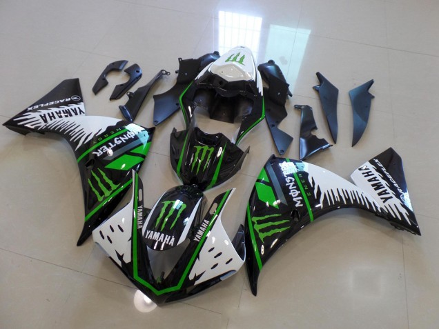 2012-2014 White Green Big Monster Yamaha YZF R1 Motorcycle Fairings Kits UK 2012-2014 White Green Big Monster Yamaha YZF R1 Motorcycle Fairings Kits UK