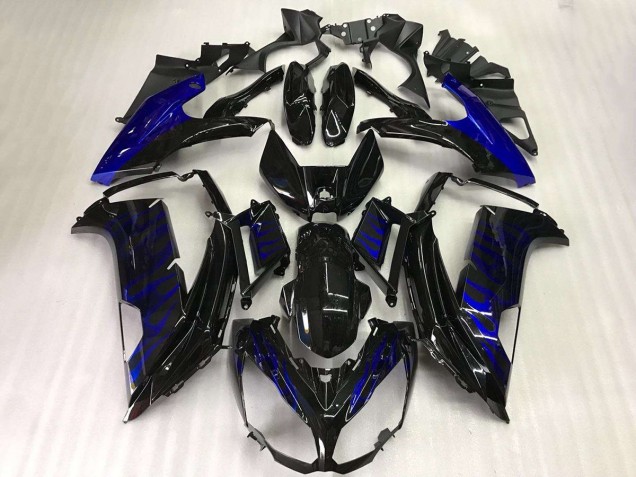 2012-2016 Black Blue Flame Kawasaki EX650 Motor Fairings UK 2012-2016 Black Blue Flame Kawasaki EX650 Motor Fairings UK