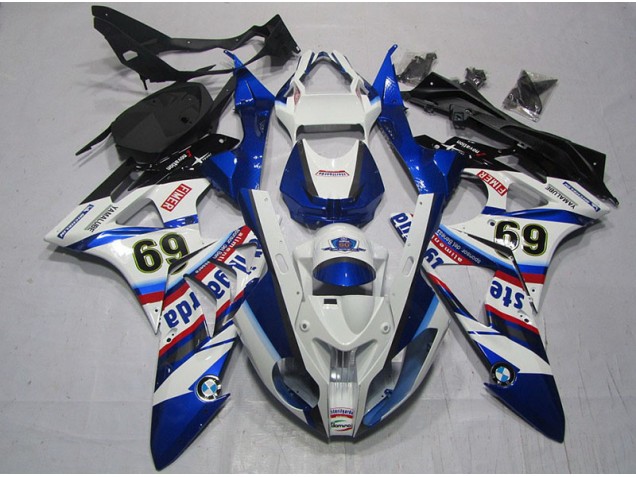 2009-2014 White Blue Sterilgarda 69 BMW S1000RR Motor Fairings UK
