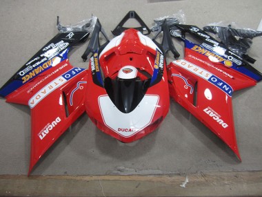 2007-2014 Red White Info Strada Ducati 1098 Motorcyle Fairings UK