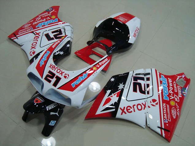1993-2005 Red White Xerox 21 Ducati 748 916 996 996S Bike Fairing UK 1993-2005 Red White Xerox 21 Ducati 748 916 996 996S Bike Fairing UK