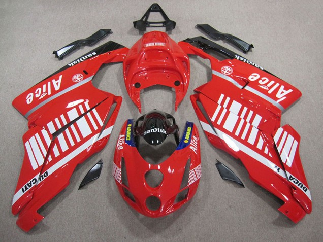 2005-2006 Red White Alice Sandisk Ducati 749 Moto Fairings UK 2005-2006 Red White Alice Sandisk Ducati 749 Moto Fairings UK