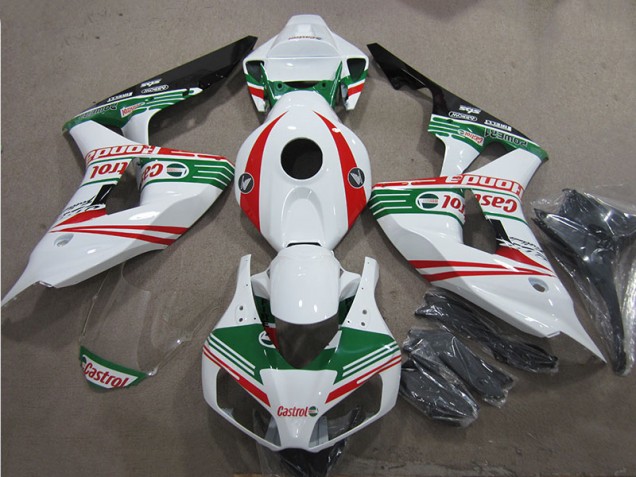2006-2007 White Green Red Castrol Honda CBR1000RR Motorcycle Fairings Kit UK 2006-2007 White Green Red Castrol Honda CBR1000RR Motorcycle Fairings Kit UK