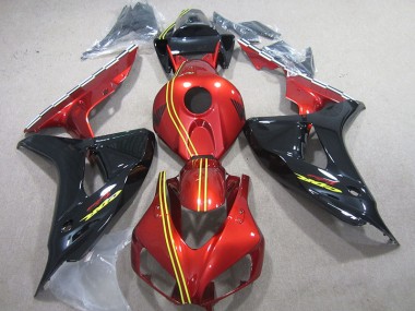2006-2007 Black Red Yellow Honda CBR1000RR Motorcycle Fairing Kit UK