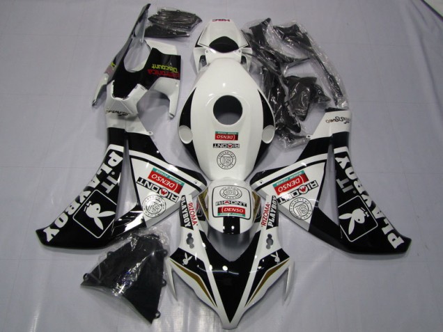 2008-2011 Black White Denso Playboy Honda CBR1000RR Motorcycle Fairing Kits UK 2008-2011 Black White Denso Playboy Honda CBR1000RR Motorcycle Fairing Kits UK