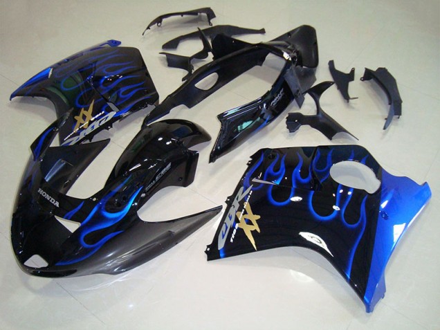 1996-2007 Black Blue Flame Honda CBR1100XX Blackbird Bike Fairing UK 1996-2007 Black Blue Flame Honda CBR1100XX Blackbird Bike Fairing UK