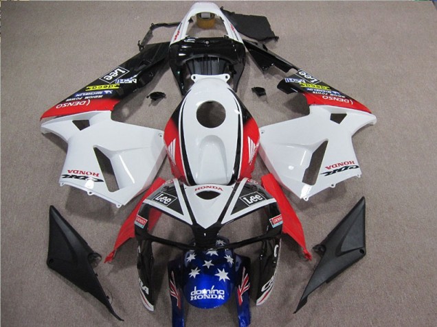 2005-2006 White Red Blue Lee Honda CBR600RR Motorbike Fairing UK 2005-2006 White Red Blue Lee Honda CBR600RR Motorbike Fairing UK